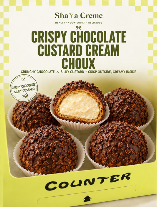 Crispy Chocolate Custard Cream Choux